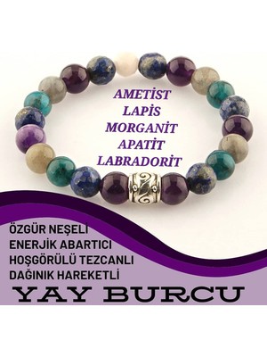 UltraMint El Yapımı Yay Burcu Bilekliği, Şans, Sağlık ve Özgüven Simgesi