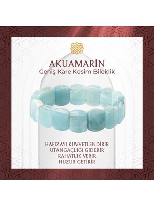 UltraMint Doğal Taş Kare Kesim Bileklik, 20-21CM, Şık ve Zarif Tasarım