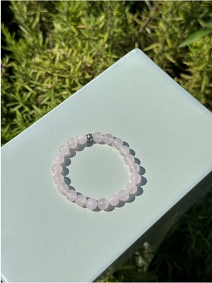 UltraMint Doğal Pembe Kuvars Taşlı Kadın Bileklik, Şifa ve Enerji Dolu Takı