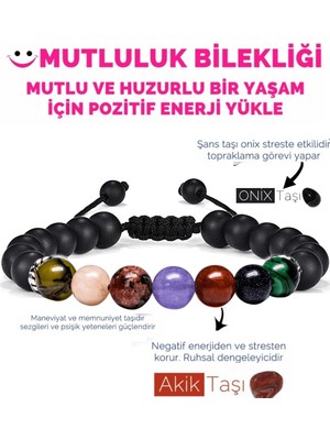 UltraMint Doğal Taş Bileklik: Akik, Kalsit, Mercan, Kuvars, Mavi Yıldız, Malahit, Oniks