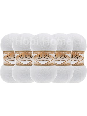 Alize 5'li Paket Angora Gold 55-Beyaz