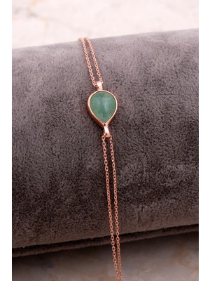 UltraMint El Işçiliği Mini Rose Gümüş Bileklik, Doğal Taşlı, Şık Takı