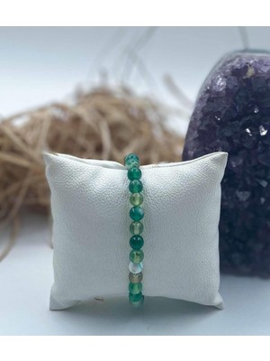 UltraMint Doğal Akik Taş Bileklik, 6 mm Küre Kesim, Şık ve Zarif Tasarım