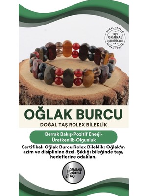 UltraMint Doğal Taş Oğlak Burcu Roleks Bileklik, Sertifikalı ve Şık Tasarım