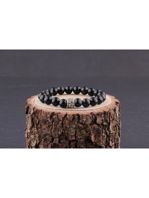 UltraMint Doğal Obsidyen Taş Bileklik, 8mm, Sağlık ve Şıklık Için Müthiş Seçim