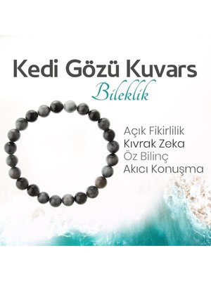 UltraMint Doğal Kedi Gözü Taşlı 8mm Bileklik, Şıklık ve Enerji Bırakan Takı