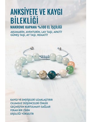 UltraMint Doğal Makrome Anksiyete ve Kaygı Bilekliği, Rahatlatıcı Tasarım