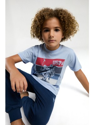 Erkek Çocuk Mavi Kısa Kol Pijama Takım