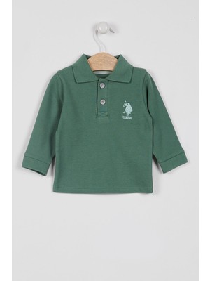 U.S. Polo Assn. U.s. Polo Assn Lisanslı Classic Yeşil Erkek Bebek Uzun Kol Yakalı Sweatshirt