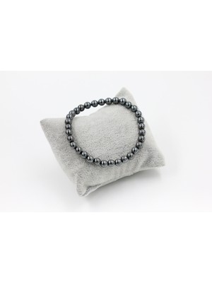 UltraMint Doğal Hematit Taşlı Elastik Bileklik, Şık ve Enerji Dolu Tasarım