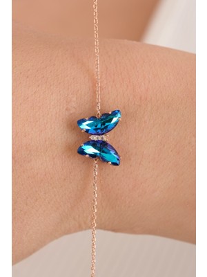 UltraMint 925 Ayar Gümüş Kelebek Bileklik, Hediye Kutulu, Şık ve Zarif Tasarım