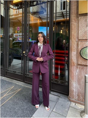 Blazer Takım Elbise Tek Düğme Ceket Pantolon