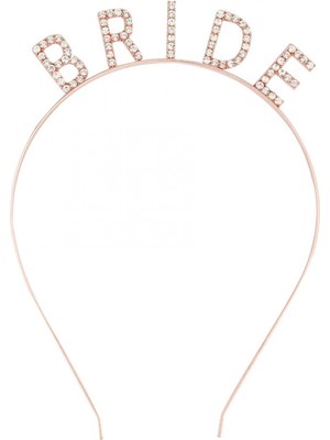 Rose Gold Renk Bekarlığa Veda Kristal Taş Bride Tacı Ithal 16X10 cm