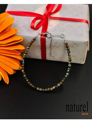 UltraMint Doğal Afrika Turkuaz 3mm Fasetli Bileklik, Şık ve Renkli Takı Seçeneği