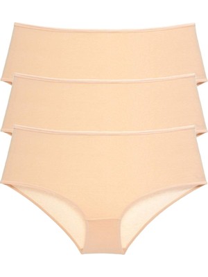 Miray Life 3 Adet Kadın Yüksek Bel Bato Külot Ten