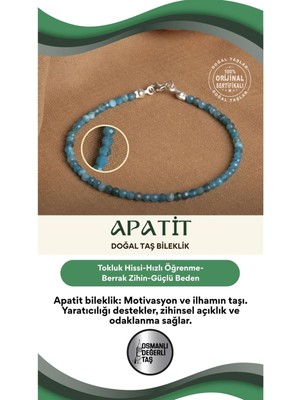 UltraMint Doğal Apatit Taş Bileklik, Şık ve Enerji Dolu Takı Hediye