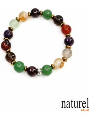 UltraMint Doğal Taş Çakra Bileklik 10MM, Enerji Dengeleyici, Şık ve Rahat Kullanım