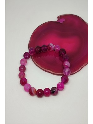 UltraMint 8mm Pembe Akik Doğaltaş Bileklik, Şıklık ve Enerji Için Müthiş Seçim