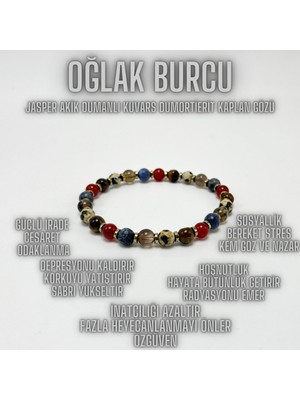 UltraMint Doğal Taş Oğlak Burcu Bileklik, Sertifikalı, 6mm, Şık ve Zarif Takı
