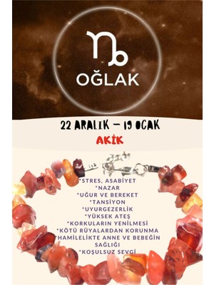 UltraMint Oğlak Burcu Için Sertifikalı Akik Taşı Bileklik, Enerji ve Şıklık