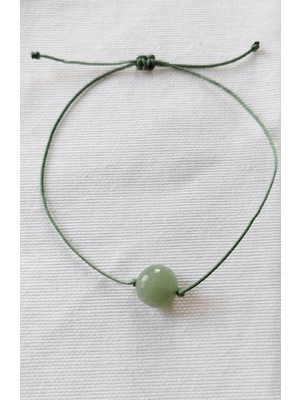 UltraMint Yeşil Aventurin Taşlı Renkli Ip Bileklik, Şık ve Doğal Takı