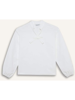 DeFacto Regular Fit Poplin Uzun Kollu Bluz Kız Çocuk G7550A826SP