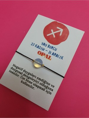 UltraMint Doğal Opal Taşlı Yay Burcu Bilekliği, Sertifikalı ve Şık Tasarım