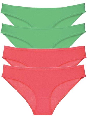 Miray Life 4 Adet Eko Set Likralı Kadın Slip Külot Yeşil Fuşya