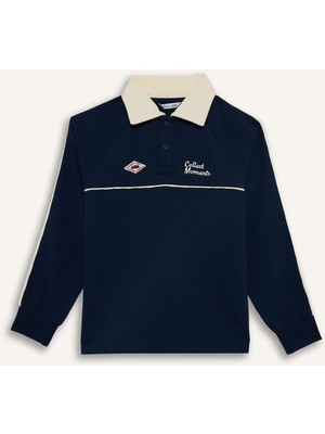 DeFacto Oversıze Geniş Kalıp Polo Yaka Baskılı Uzun Kollu Polo Tişört Erkek ÇOCUK G7777A826SP