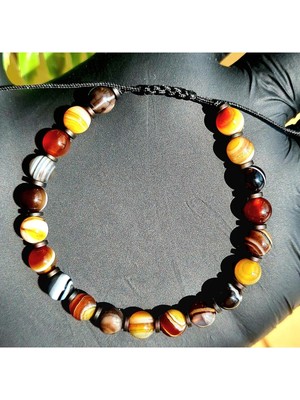 UltraMint El Yapımı Botswana Akik Doğal Taş Bileklik, Şıklık ve Doğallık Sunar