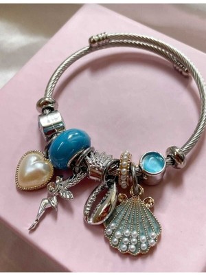 UltraMint Mavi Deniz Kabuğu Temalı Zarif Bileklik, Şık ve Renkli Takı Seçeneği