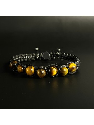 UltraMint Doğal Kaplan Gözü Taşlı Deri Bileklik, Şık ve Enerjik Tasarım