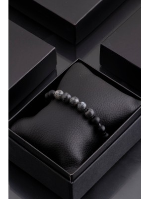 UltraMint Doğal Hematit Taşlı Bileklik, Şık ve Hediyelik Kutuda