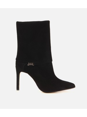 Hotiç Kadın Süet Deri Siyah Toka Detaylı Bilekte İnce Topuklu Bot