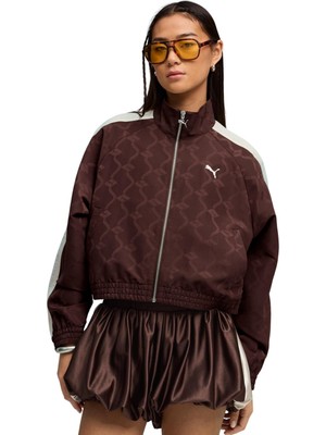 P634561 Puma T7 Jacquarded Woven Jacket Kadın Ceket Siyah