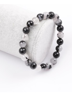 UltraMint Doğal Rutil Kuvars Bileklik, 8mm Küre Kesim, Şık ve Zarif Takı