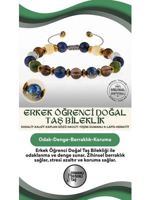 UltraMint Doğal Taş Erkek Bileklik Seti, Şık ve Enerji Dolu Tasarım