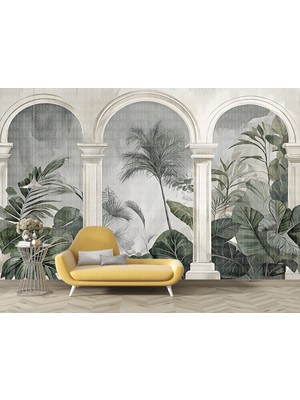 Sütunlar Çiçekler Desenler 03 Poster Duvar Kağıdı