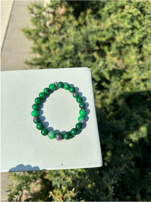 UltraMint Doğal Anyolit Taşlı Enerji ve Şifa Bileklik Erkek ve Kadın Için