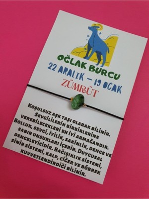 UltraMint Doğal Zümrüt Taşlı Oğlak Burcu Ip Bileklik, Şıklık ve Enerji Sunar