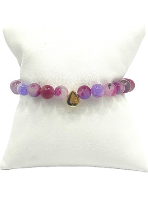 UltraMint Kadın Doğal Taş Bileklik Ametrin Taşı Esnek Misinalı