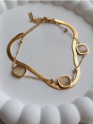 UltraMint Balık Sırtı Çelik Bileklik Çift Set, Dayanıklı ve Şık Tasarım