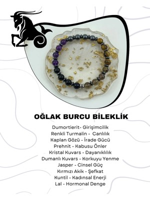UltraMint Oğlak Burcu Doğal Taş Bileklik, Enerji ve Şans Getirir