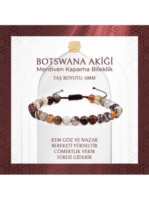 UltraMint Doğal Taş Bileklik, 6mm Akiği, Merdiven Kapama, Şıklık ve Zarafet