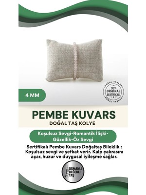 UltraMint Doğal Pembe Kuvars Bileklik, 4 mm Taş, Şıklık ve Enerji Taşıyan Takı