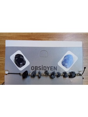 UltraMint El Yapımı Doğal Obsidyen Taşlı Ayarlanabilir Bileklik, Şık ve Enerjik Aksesuar