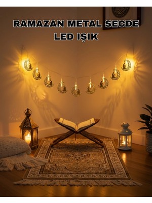Marsilyan Ay ve Secde Tasarımlı Sıcak Beyaz LED Ramazan Işığı