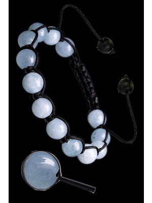 UltraMint Doğal Akuamarin Taşlı Makrome Bileklik, Şık ve Zarif Takı Tasarımı