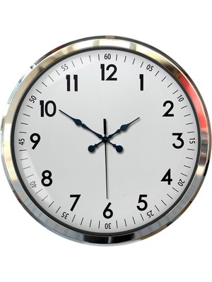 ForWhat Büro Ev Ofis Hediyesi Için 52CM Krom Metal Sade Dekor Duvar Saati