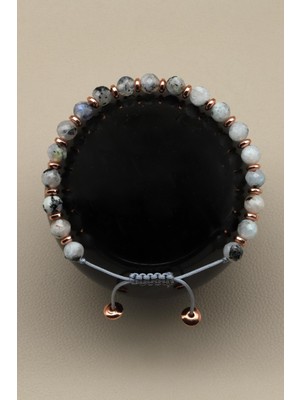 UltraMint Doğal Ay Taşı Makrome Bileklik, Şık ve Zarif Takı Tasarımı